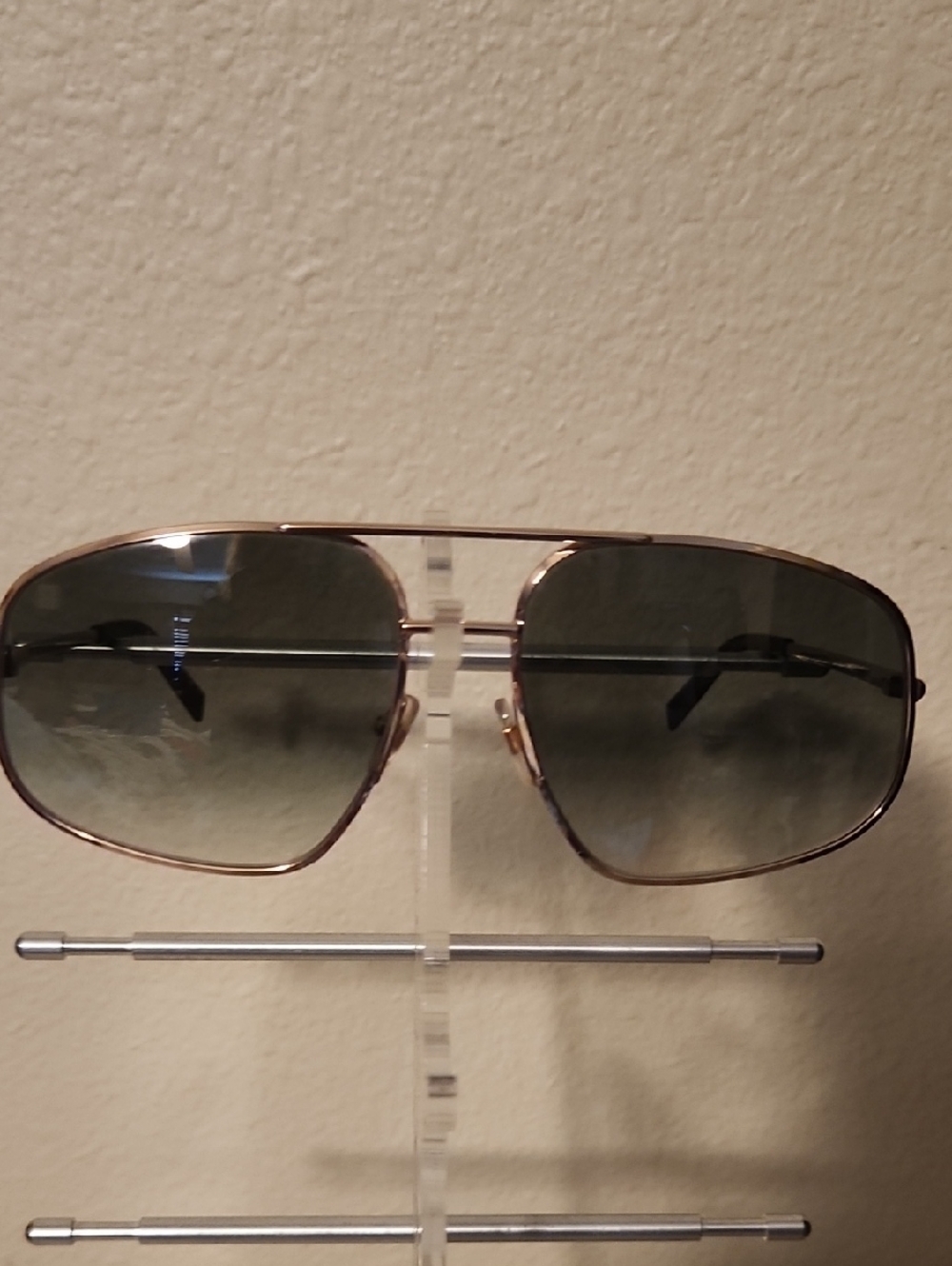 Givenchy Gold Frame Gradient Gray Lens Aviator Sunglasses